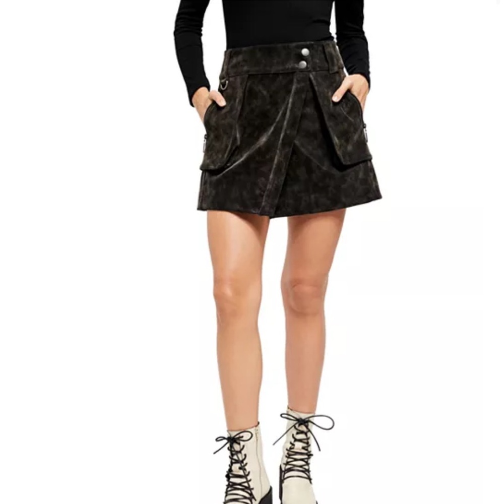 Free people Carson Utility Faux Wrap Mini Skirt Size 28